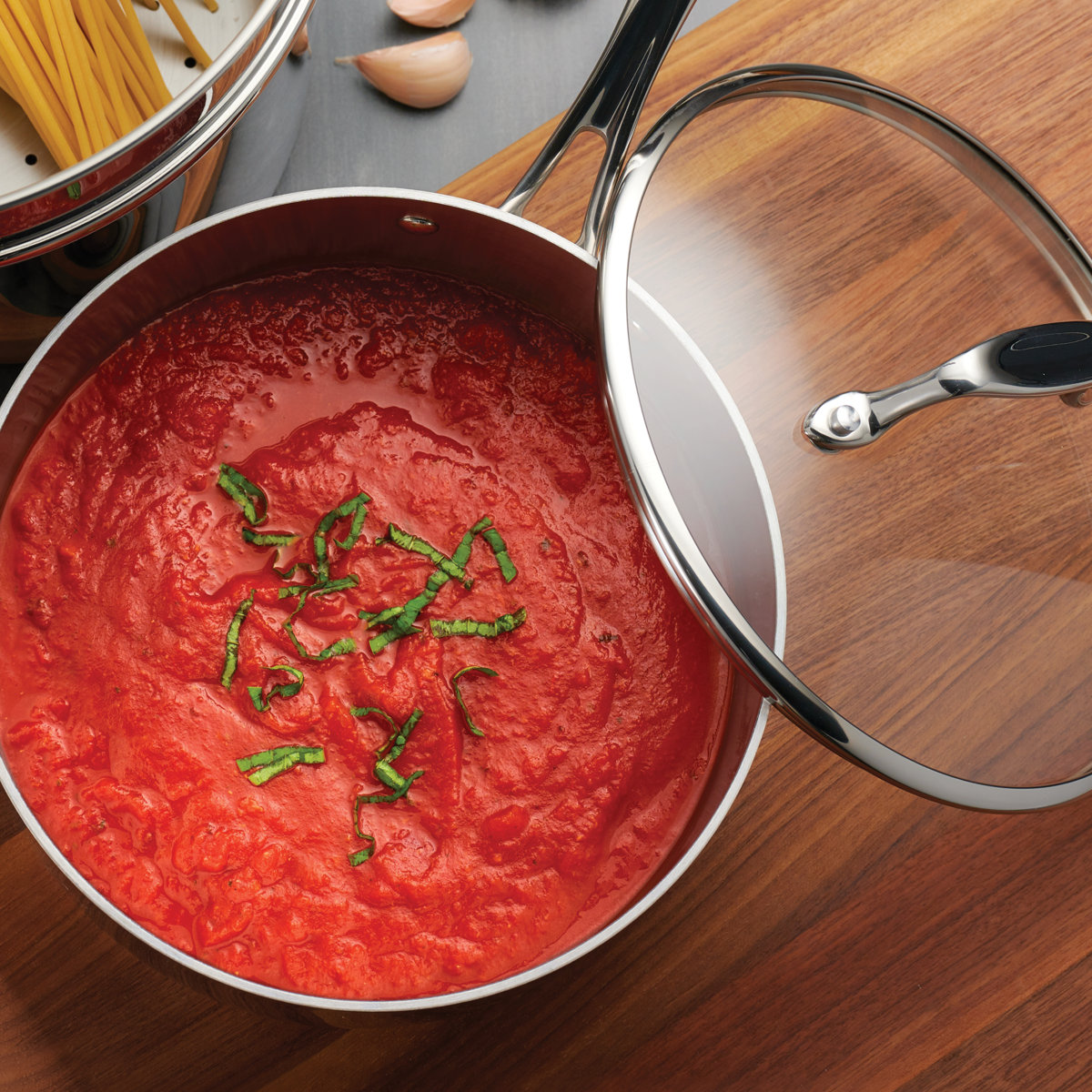 Tramontina Tri-Ply Clad 8 Pc Stainless Steel Cookware Set with Glass Lids